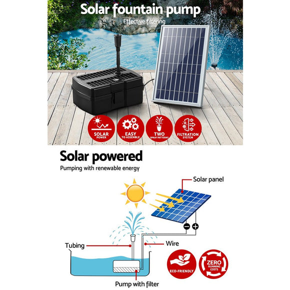 Gardeon Solar Pond Pump Water Fountain Filter Box Submersible Outdoor Pool 6.6FT - RnR Galore