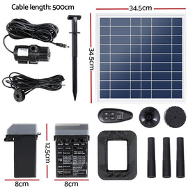 Gardeon Solar Pond Pump with Battery Kit LED Lights 9.8FT - RnR Galore
