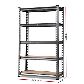 Giantz 1.8M Garage Shelving Warehouse Rack Pallet Racking Storage Shelf Charcoal - RnR Galore