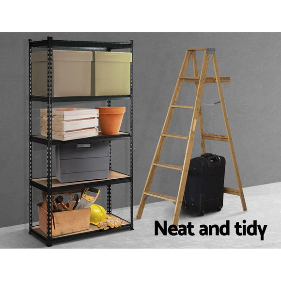 Giantz 1.8M Garage Shelving Warehouse Rack Pallet Racking Storage Shelve Black - RnR Galore