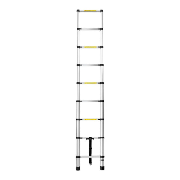 Giantz 2.6M Telescopic Ladder Aluminium Extension Extendable Steps Adjustable Height - RnR Galore