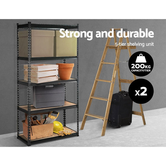 Giantz 2x1.8M Garage Shelving Warehouse Rack Pallet Racking Storage Charcoal - RnR Galore