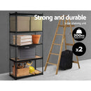 Giantz 2x1.8M Garage Shelving Warehouse Rack Pallet Racking Storage Shelve Black - RnR Galore