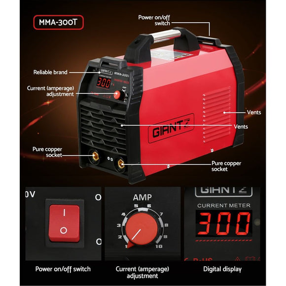 Giantz 300Amp Inverter Welder MMA ARC iGBT DC Gas Welding Machine Stick Portable - RnR Galore
