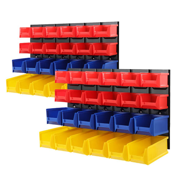 Giantz 48 Storage Bin Rack Wall Mounted Peg Board - RnR Galore
