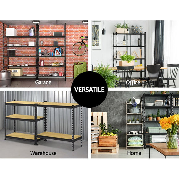 Giantz 5x1.8M Garage Shelving Warehouse Rack Pallet Racking Storage Shelve Black - RnR Galore