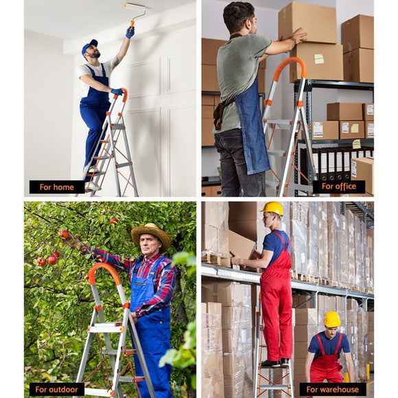 Giantz 6 Step Ladder Multi - Purpose Folding Aluminium Light Weight Non Slip Platform - RnR Galore