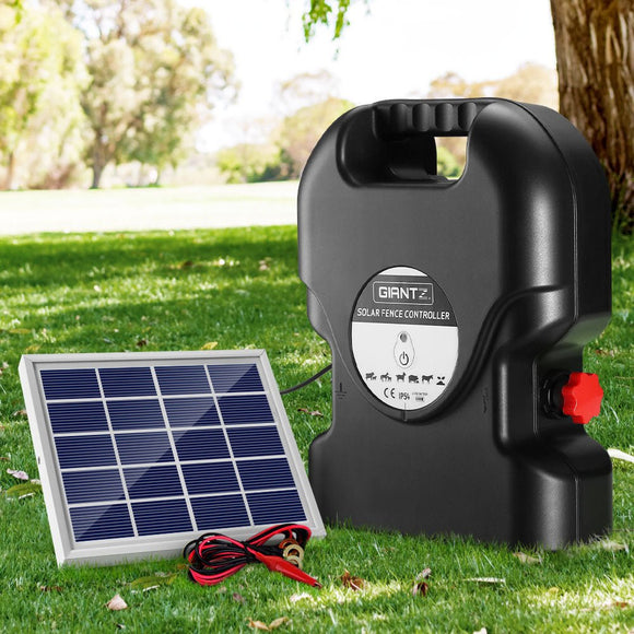 Giantz Fence Energiser 15KM Solar Powered 0.8J Electric - RnR Galore