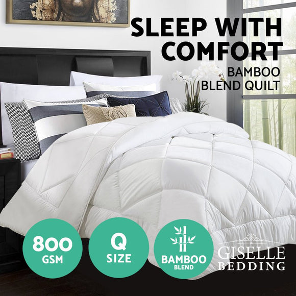 Giselle Bedding 800GSM Microfibre Bamboo Quilt Queen - RnR Galore