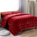 Giselle Bedding Faux Mink Quilt Burgundy Queen - RnR Galore
