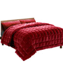 Giselle Bedding Faux Mink Quilt Burgundy Queen - RnR Galore