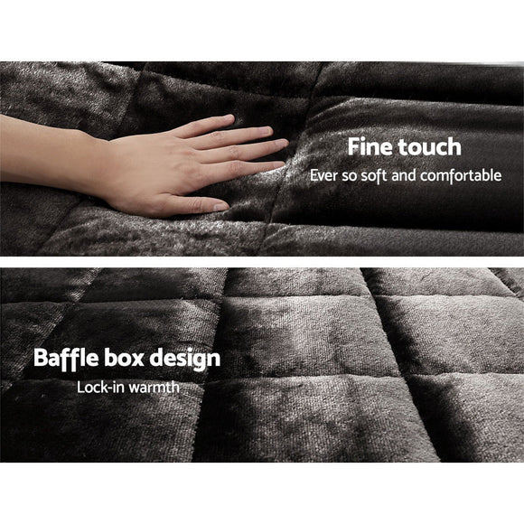 Giselle Bedding Faux Mink Quilt Charcoal King - RnR Galore