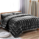 Giselle Bedding Faux Mink Quilt Charcoal King - RnR Galore