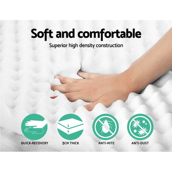 Giselle Bedding Foam Mattress Topper Egg Crate 5cm Double - RnR Galore