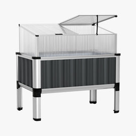 Green Fingers Garden Bed 80x49x74cm Greenhouse Planter Box Raised Galvanised Herb - RnR Galore