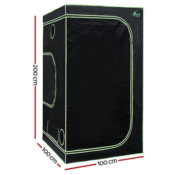 Green Fingers Grow Tent 100x100x200CM Hydroponics Kit Indoor Plant Room System - RnR Galore