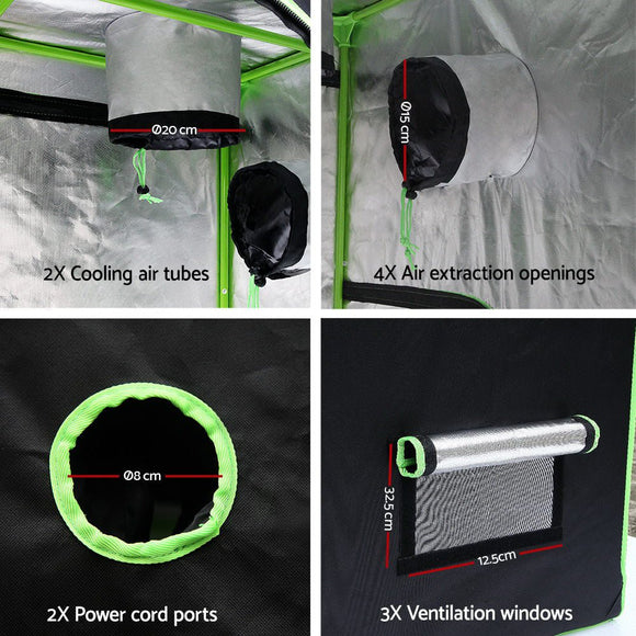 Green Fingers Grow Tent 120x120x200CM Hydroponics Kit Indoor Plant Room System - RnR Galore