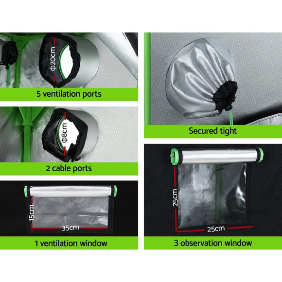 Greenfingers Grow Tent 120x60x210CM Height Adjustable Hydroponics Kit Indoor Grow System - RnR Galore
