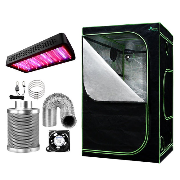 Greenfingers Grow Tent Light Kit 120x120x200CM 1200W LED 6" Vent Fan,Greenfingers Grow Tent Light Kit LED 1200W Full Spectrum 6" Vent 120x120x200CM - RnR Galore
