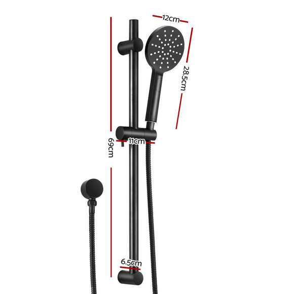 Handheld Shower Head Wall Holder 4.7'' High Pressure Adjustable 3 Modes Black - RnR Galore