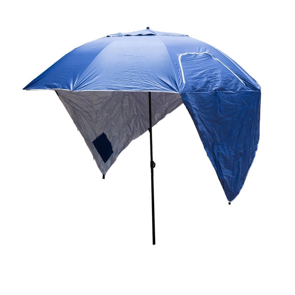 Havana Outdoors Beach Umbrella 2.4M Outdoor Garden Beach Portable Shade Shelter - Blue - RnR Galore