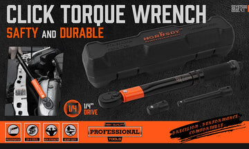 HORUSDY 3Pc 1/4" Drive Click Torque Wrench Ratchet Socket with Adaptor Extension - RnR Galore