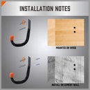 HORUSDY 6Pc Wall Mount Garage Hooks Set Heavy Duty Steel Storage Rack Hanger - RnR Galore