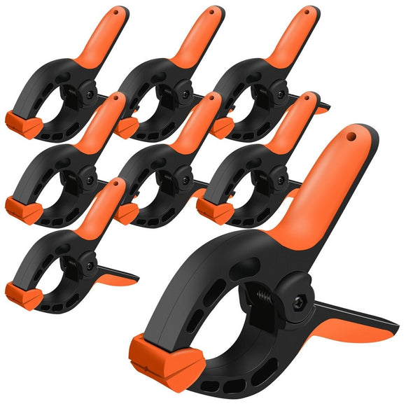 HORUSDY 8Pc Spring Clamp Set Quick Grip Plastic Non - Slip Nylon Clips Woodworking - RnR Galore