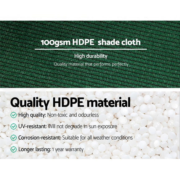 Instahut 50% Shade Cloth 3.66x10m Shadecloth Wide Heavy Duty Green - RnR Galore