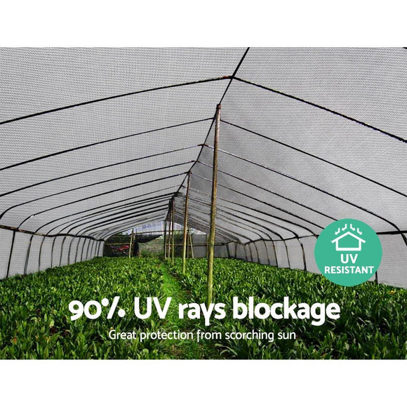 Instahut 90% Shade Cloth 3.66x30m Shadecloth Wide Heavy Duty White - RnR Galore