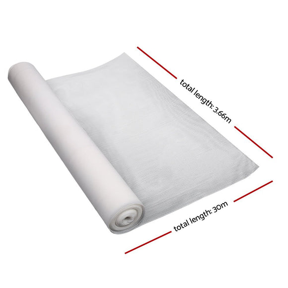Instahut 90% Shade Cloth 3.66x30m Shadecloth Wide Heavy Duty White - RnR Galore