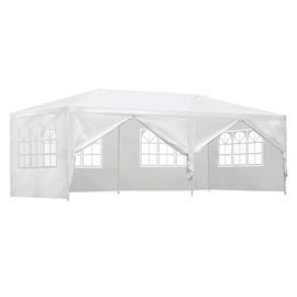 Instahut Gazebo 3x6m Marquee Wedding Party Tent Outdoor Camping Side Wall Canopy 6 Panel White - RnR Galore