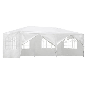 Instahut Gazebo 3x6m Marquee Wedding Party Tent Outdoor Camping Side Wall Canopy 6 Panel White - RnR Galore