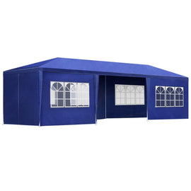 Instahut Gazebo 3x9m Marquee Wedding Party Tent Outdoor Camping Side Wall Canopy 8 Panel Blue - RnR Galore