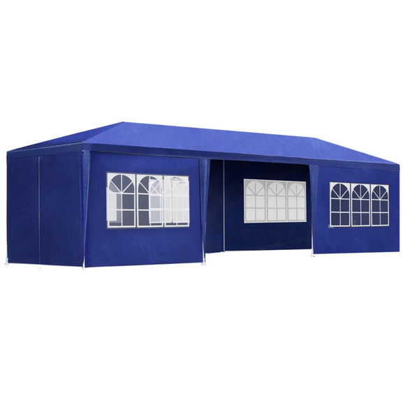 Instahut Gazebo 3x9m Marquee Wedding Party Tent Outdoor Camping Side Wall Canopy 8 Panel Blue - RnR Galore