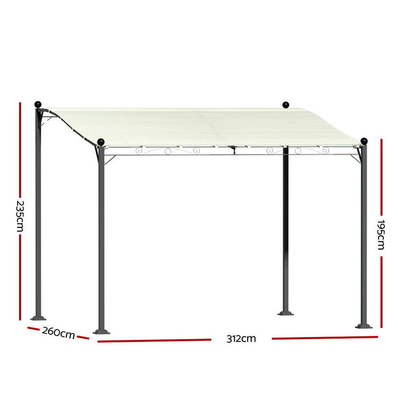 Instahut Gazebo Marquee 3m Outdoor Event Wedding Tent Camping Party Shade Iron Art Canopy Beige - RnR Galore