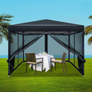 Instahut Gazebo Pop Up Marquee 3x3m Wedding Party Outdoor Camping Tent Canopy Shade Mesh Wall Black - RnR Galore