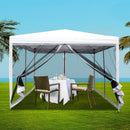 Instahut Gazebo Pop Up Marquee 3x3m Wedding Party Outdoor Camping Tent Canopy Shade Mesh Wall White - RnR Galore