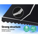 Instahut Retractable Folding Arm Awning Manual Sunshade 5Mx3M Grey - RnR Galore