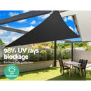 Instahut Shade Sail 5x5x5m Triangle 280GSM 98% Black Shade Cloth - RnR Galore