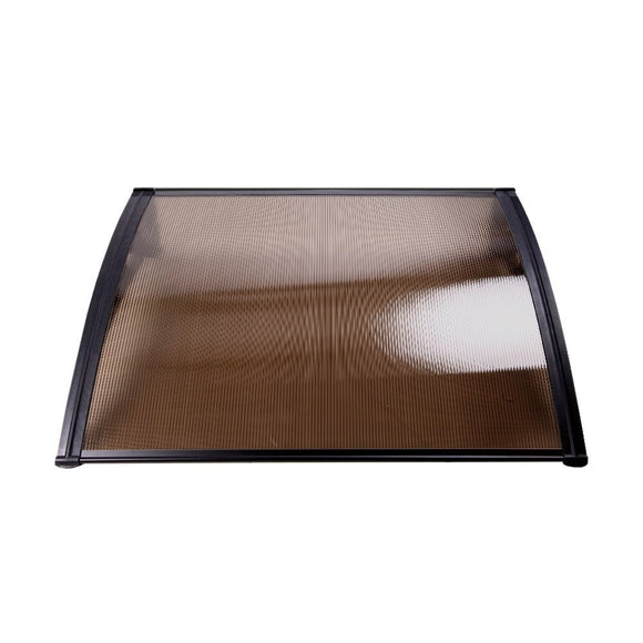Instahut Window Door Awning Canopy 1.5mx3m Brown Sheet Black Plastic Frame - RnR Galore