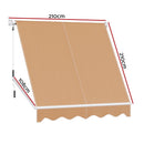 Instahut Window Fixed Pivot Arm Awning Outdoor Retractable Canopy 2.1X2.1M Beige - RnR Galore