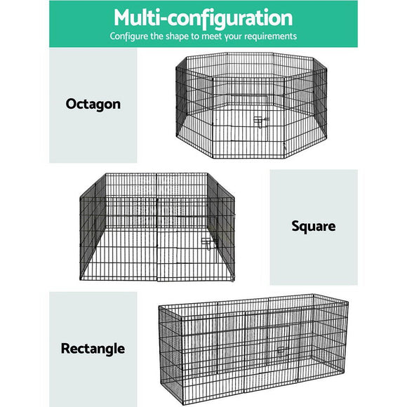 i.Pet 2x30" 8 Panel Dog Playpen Pet Fence Exercise Cage Enclosure Play Pen - RnR Galore