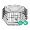 i.Pet 2x30" 8 Panel Dog Playpen Pet Fence Exercise Cage Enclosure Play Pen - RnR Galore