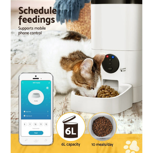 i.Pet Automatic Pet Feeder 6L Wifi Auto Dog Cat Smart Food Dispenser Timer - RnR Galore