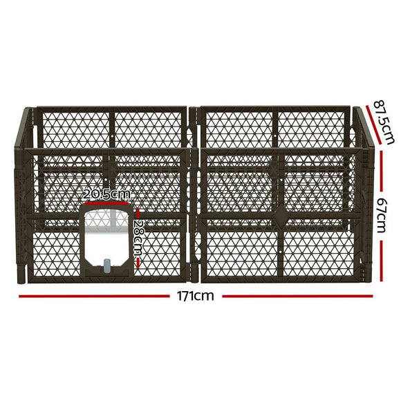 i.Pet Dog Playpen Enclosure 6 Panel Pet Fence Plastic Play Pen - RnR Galore