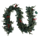 Jingle Jollys 2.4m Christmas Garland with LED Lights Decorations Xmas Party - RnR Galore