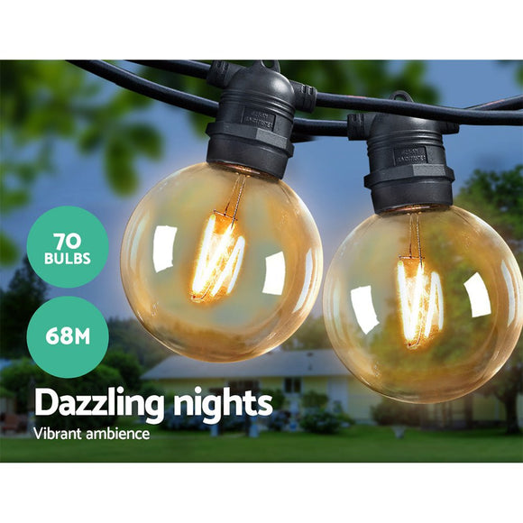 Jingle Jollys 68m LED Festoon Lights Sting Lighting Kits Wedding Outdoor Party - RnR Galore