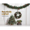 Jingle Jollys Christmas Garland with Wreath Set LED Lights Xmas Tree Decor - RnR Galore