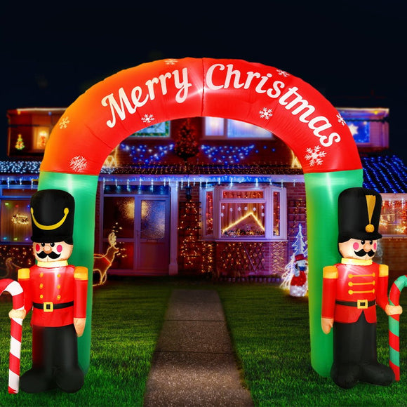 Jingle Jollys Christmas Inflatable Archwary Nutcracker 3M Illuminated Decorations - RnR Galore